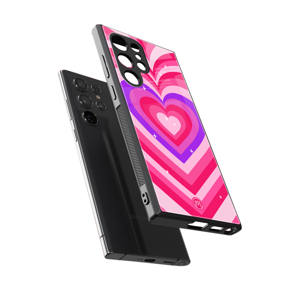 y2k pink hearts berrybomb edition back phone cover | glass case for samsung galaxy s23 ultra