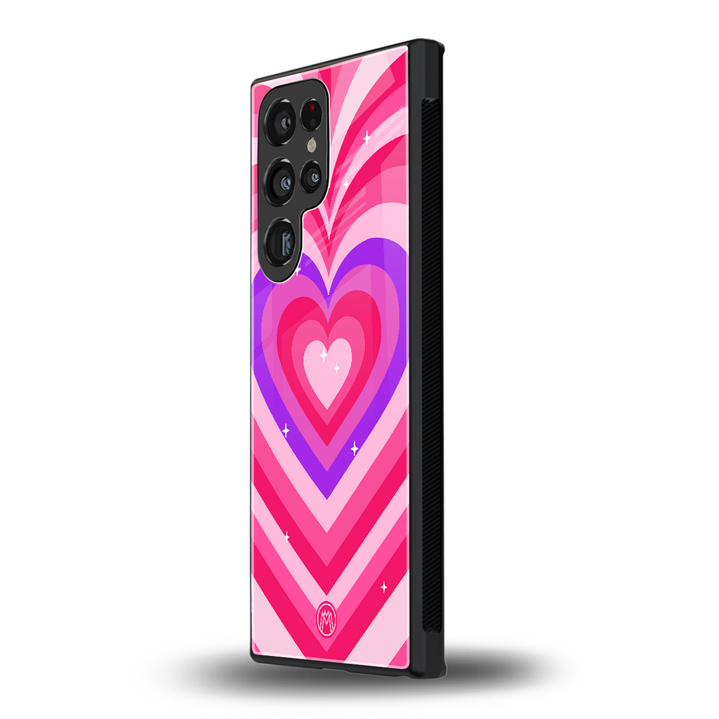 y2k pink hearts berrybomb edition back phone cover | glass case for samsung galaxy s23 ultra