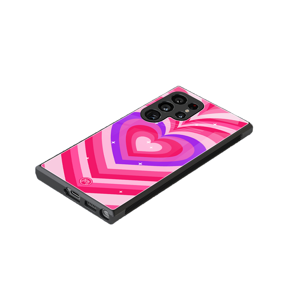 y2k pink hearts berrybomb edition back phone cover | glass case for samsung galaxy s23 ultra