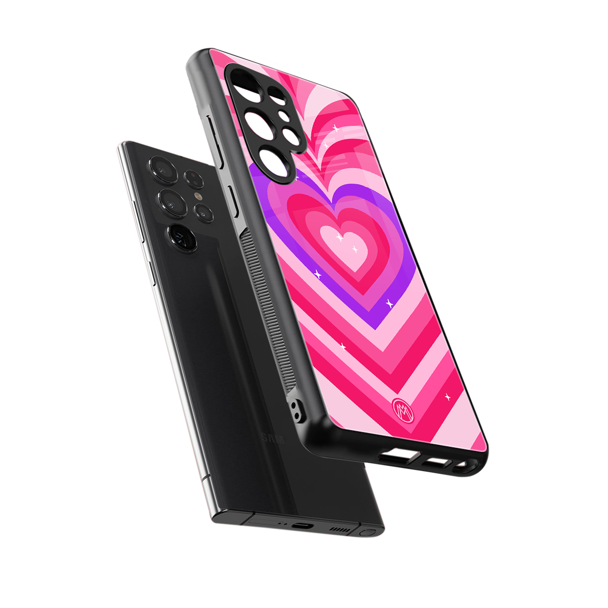y2k pink hearts berrybomb edition back phone cover | glass case for samsung galaxy s25 ultra