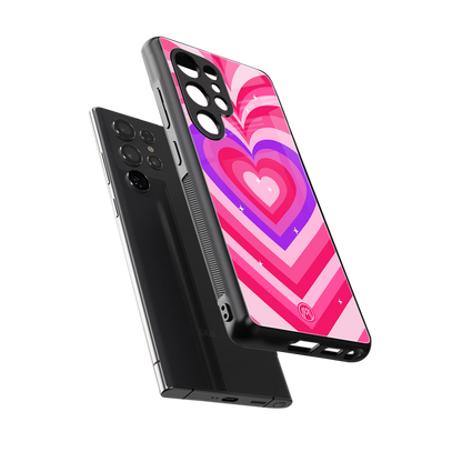 y2k pink hearts berrybomb edition back phone cover | glass case for samsung galaxy s25 ultra