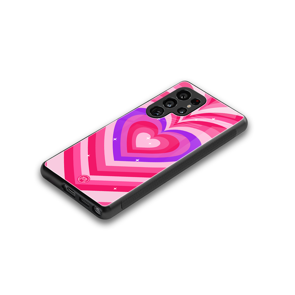 y2k pink hearts berrybomb edition back phone cover | glass case for samsung galaxy s25 ultra