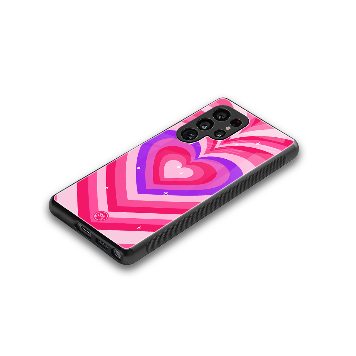 y2k pink hearts berrybomb edition back phone cover | glass case for samsung galaxy s25 ultra