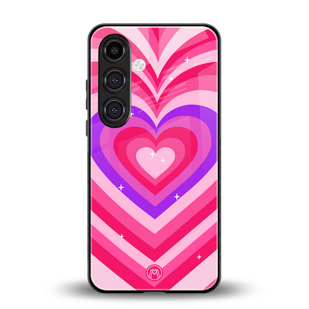 y2k pink hearts berrybomb edition back phone cover | glass case for samsung galaxy s24 plus