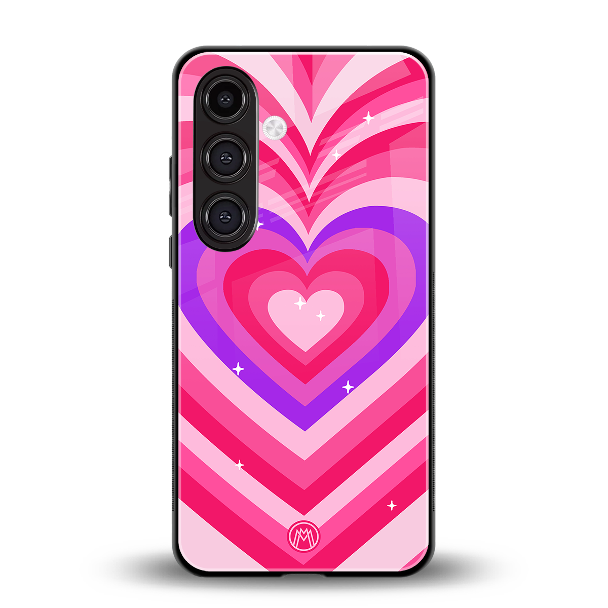 y2k pink hearts berrybomb edition back phone cover | glass case for samsung galaxy s24 plus
