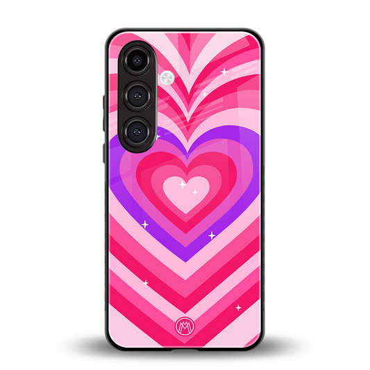 y2k pink hearts berrybomb edition back phone cover | glass case for samsung galaxy s24 plus