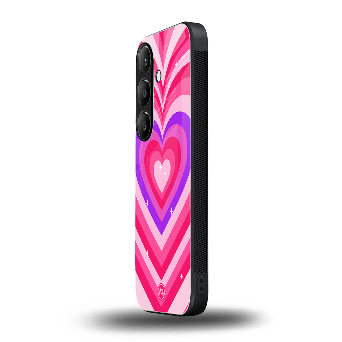 y2k pink hearts berrybomb edition back phone cover | glass case for samsung galaxy s23 plus