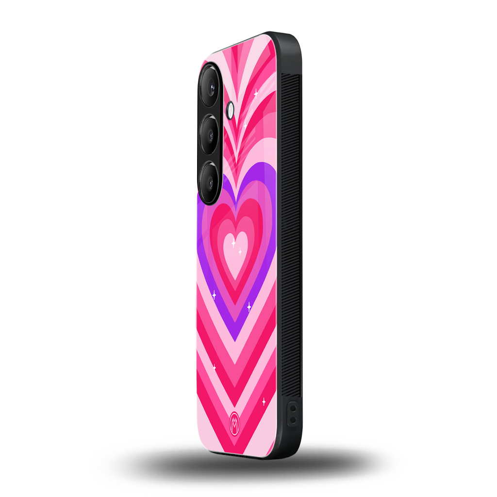 y2k pink hearts berrybomb edition back phone cover | glass case for samsung galaxy s24 plus