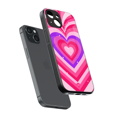y2k pink hearts berrybomb edition back phone cover | glass case for iphone 14