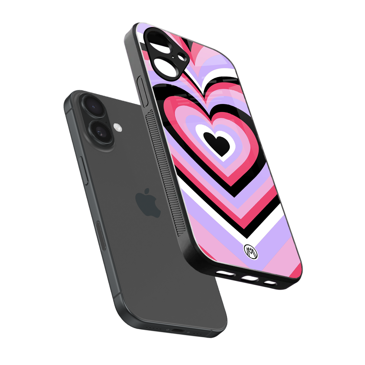 y2k pink hearts bubblegum edition back phone cover | glass case for iphone 16