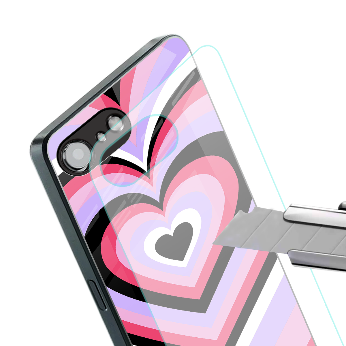 y2k pink hearts bubblegum edition back phone cover | glass case for iphone 16e
