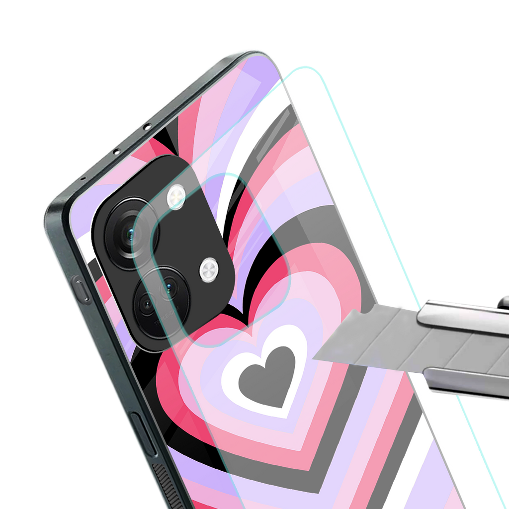 y2k pink hearts bubblegum edition back phone cover | glass case for oneplus nord 3