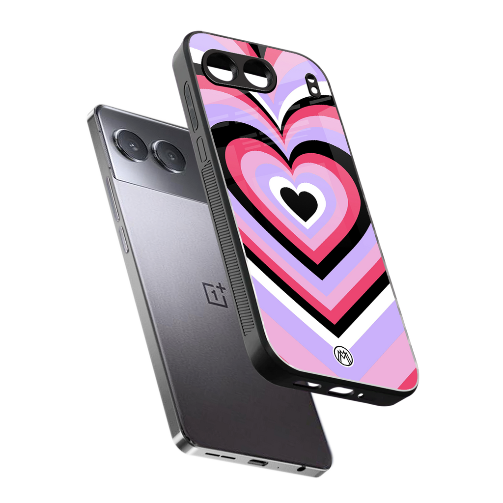 y2k pink hearts bubblegum edition back phone cover | glass case for oneplus nord 4