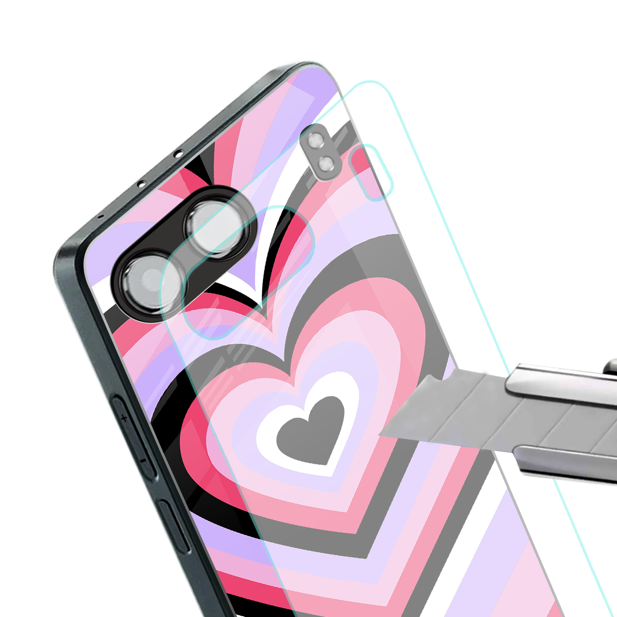 y2k pink hearts bubblegum edition back phone cover | glass case for oneplus nord 4