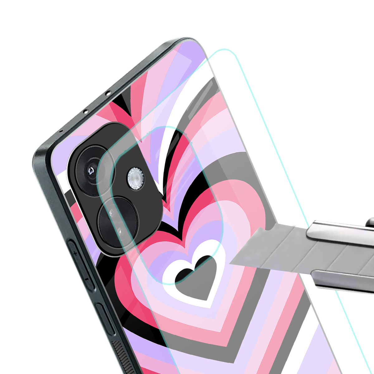 y2k pink hearts bubblegum edition back phone cover | glass case for oneplus nord ce 3