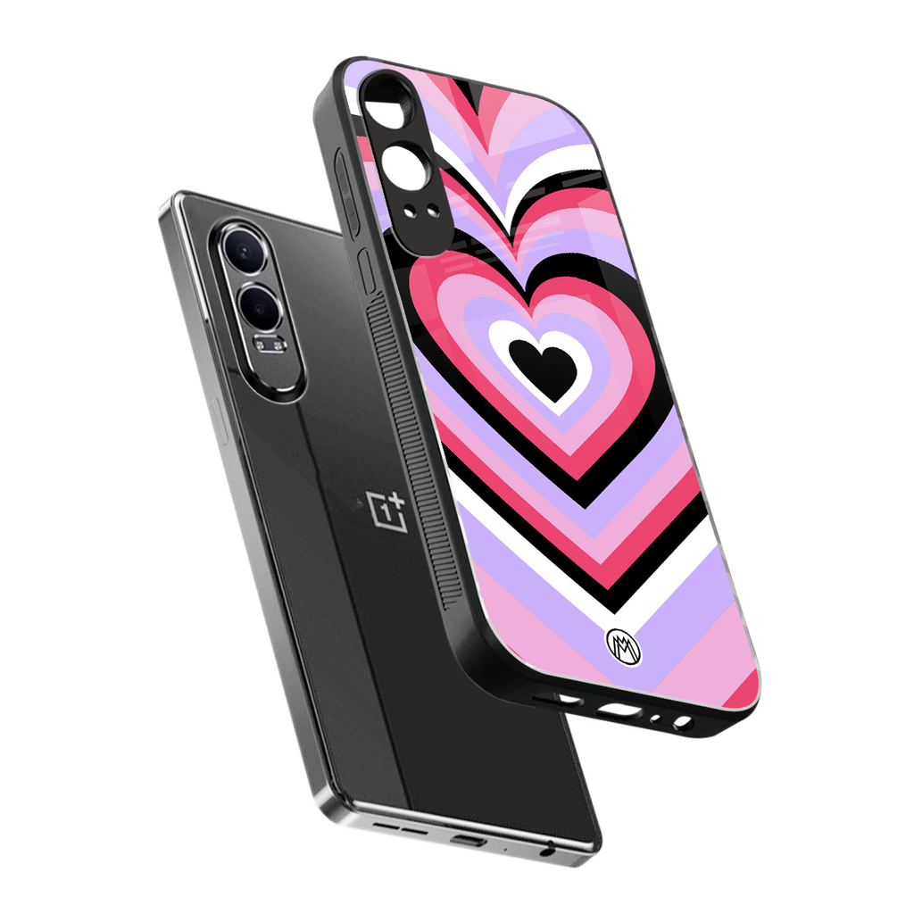 y2k pink hearts bubblegum edition back phone cover | glass case for oneplus nord ce 4 lite