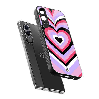 y2k pink hearts bubblegum edition back phone cover | glass case for oneplus nord ce 4 lite