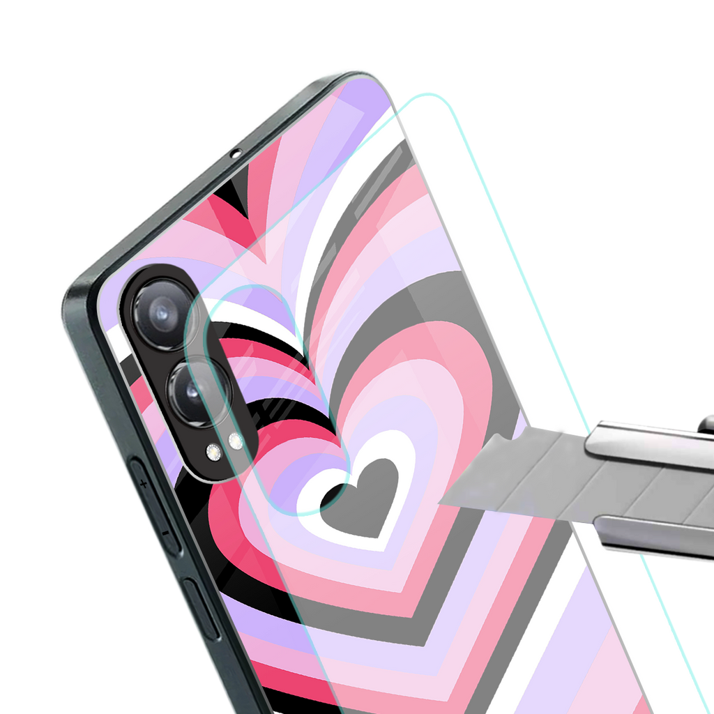 y2k pink hearts bubblegum edition back phone cover | glass case for oneplus nord ce 4 lite