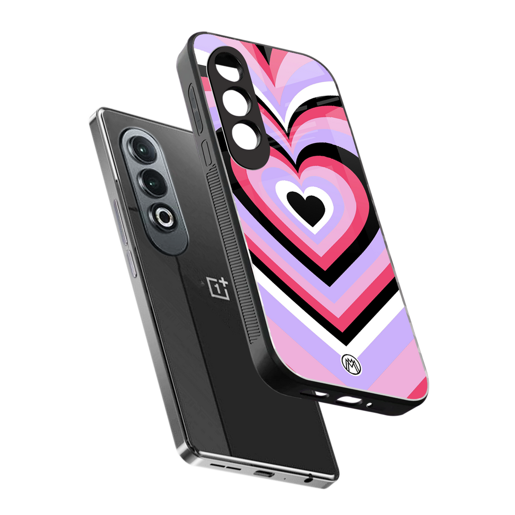 y2k pink hearts bubblegum edition back phone cover | glass case for oneplus nord ce 4