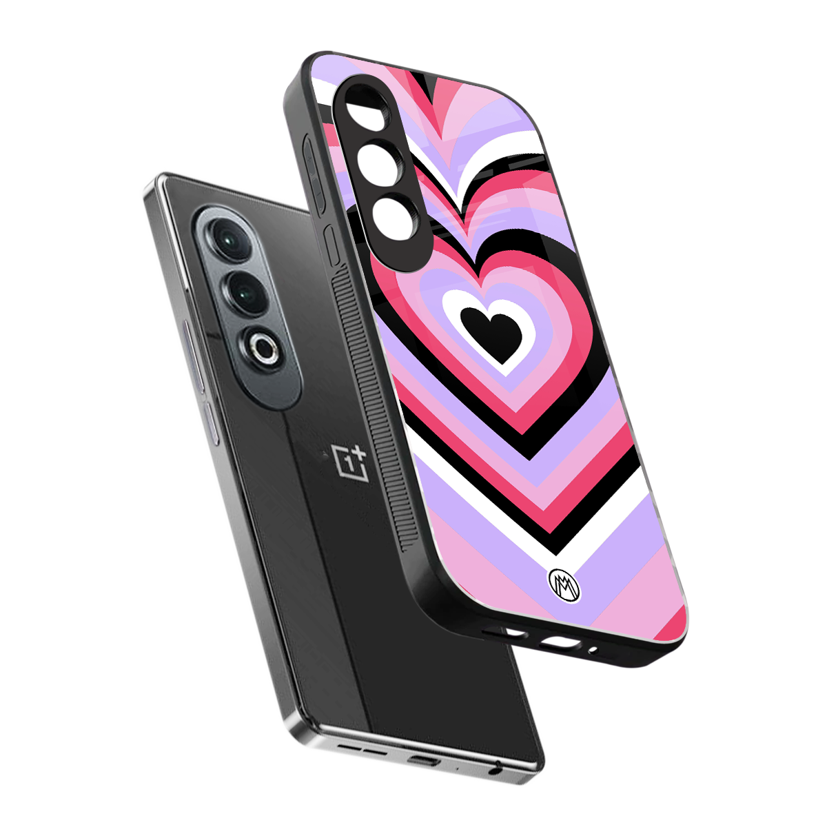 y2k pink hearts bubblegum edition back phone cover | glass case for oneplus nord ce 4