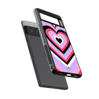 y2k pink hearts bubblegum edition back phone cover | glass case for google pixel 6 pro