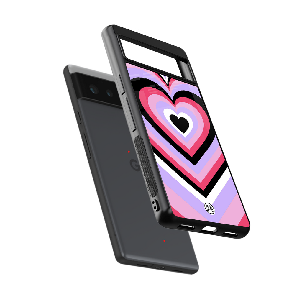 y2k pink hearts bubblegum edition back phone cover | glass case for google pixel 6