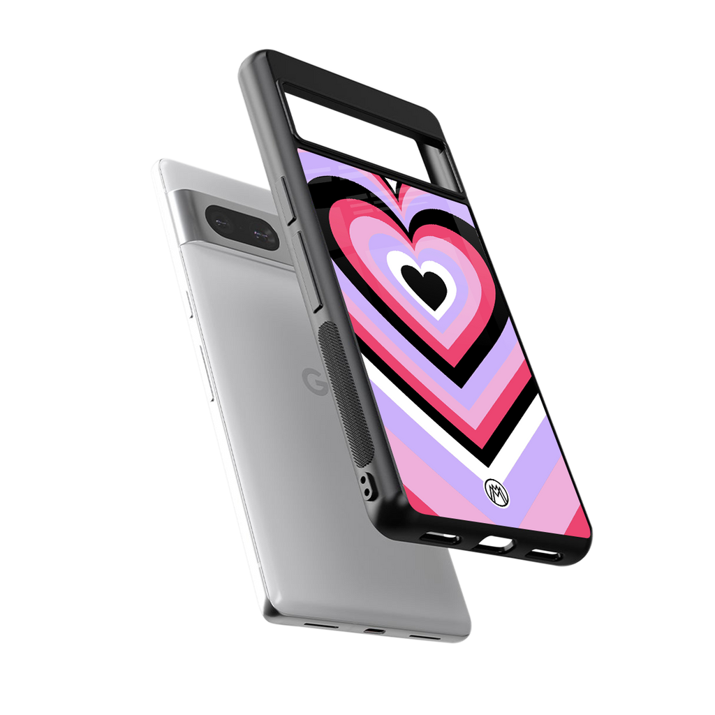 y2k pink hearts bubblegum edition back phone cover | glass case for Google Pixel 7