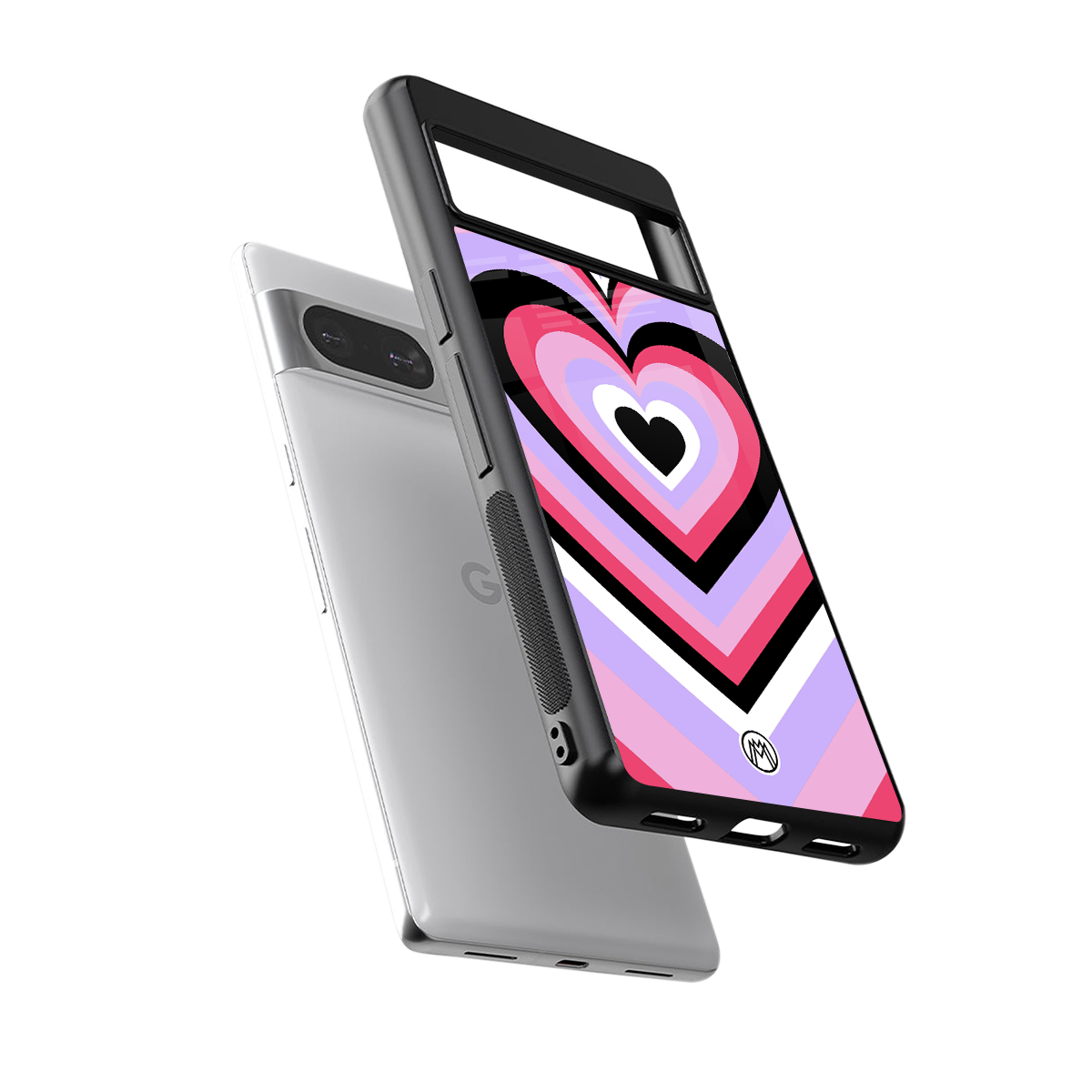 y2k pink hearts bubblegum edition back phone cover | glass case for Google Pixel 8