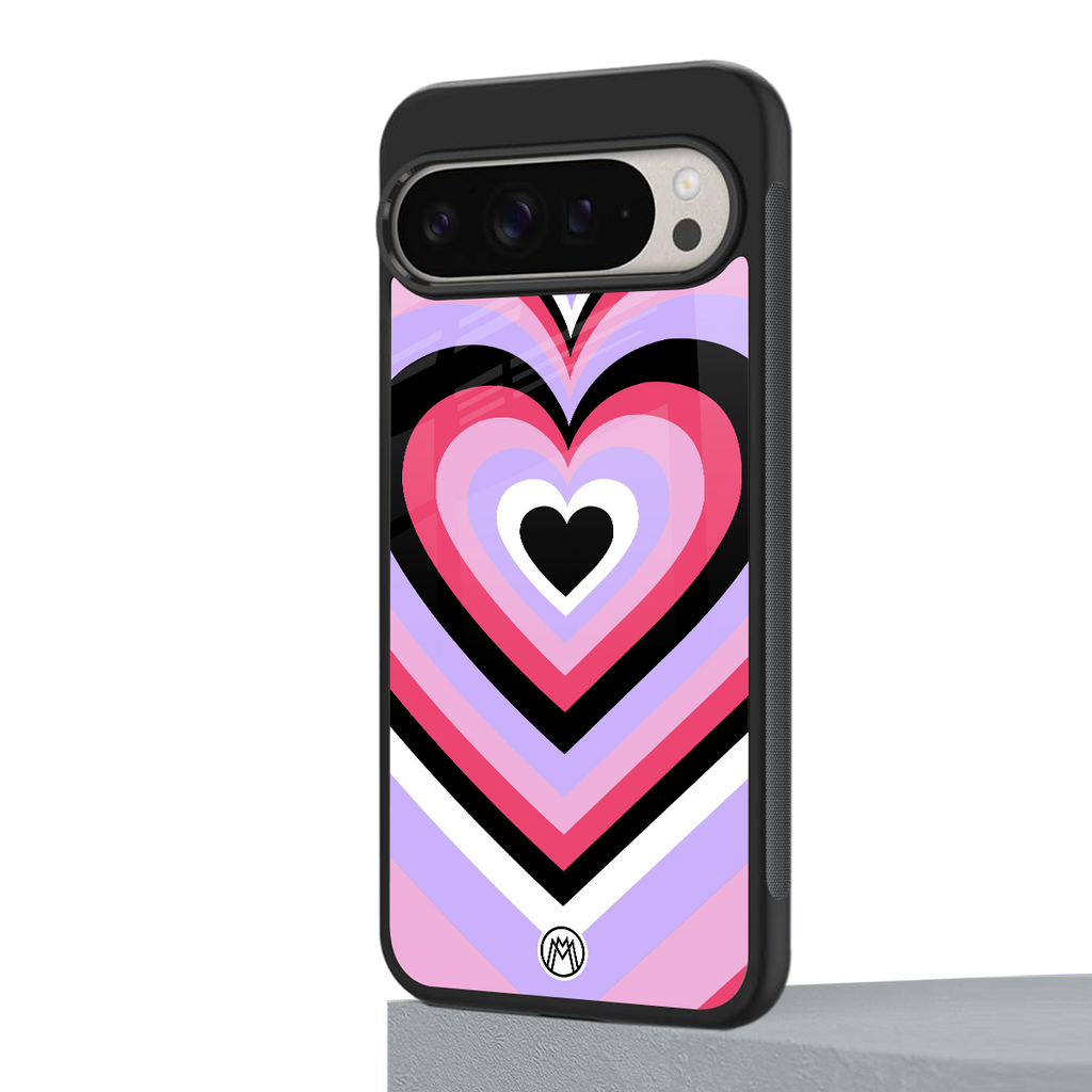y2k pink hearts bubblegum edition back phone cover | glass case for google pixel 9 pro