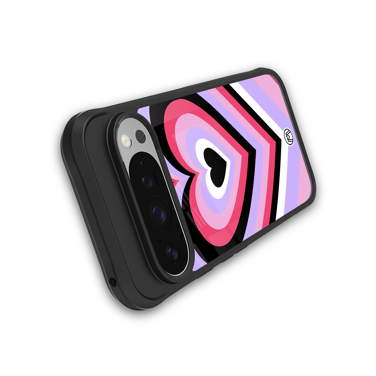 y2k pink hearts bubblegum edition back phone cover | glass case for google pixel 9 pro xl