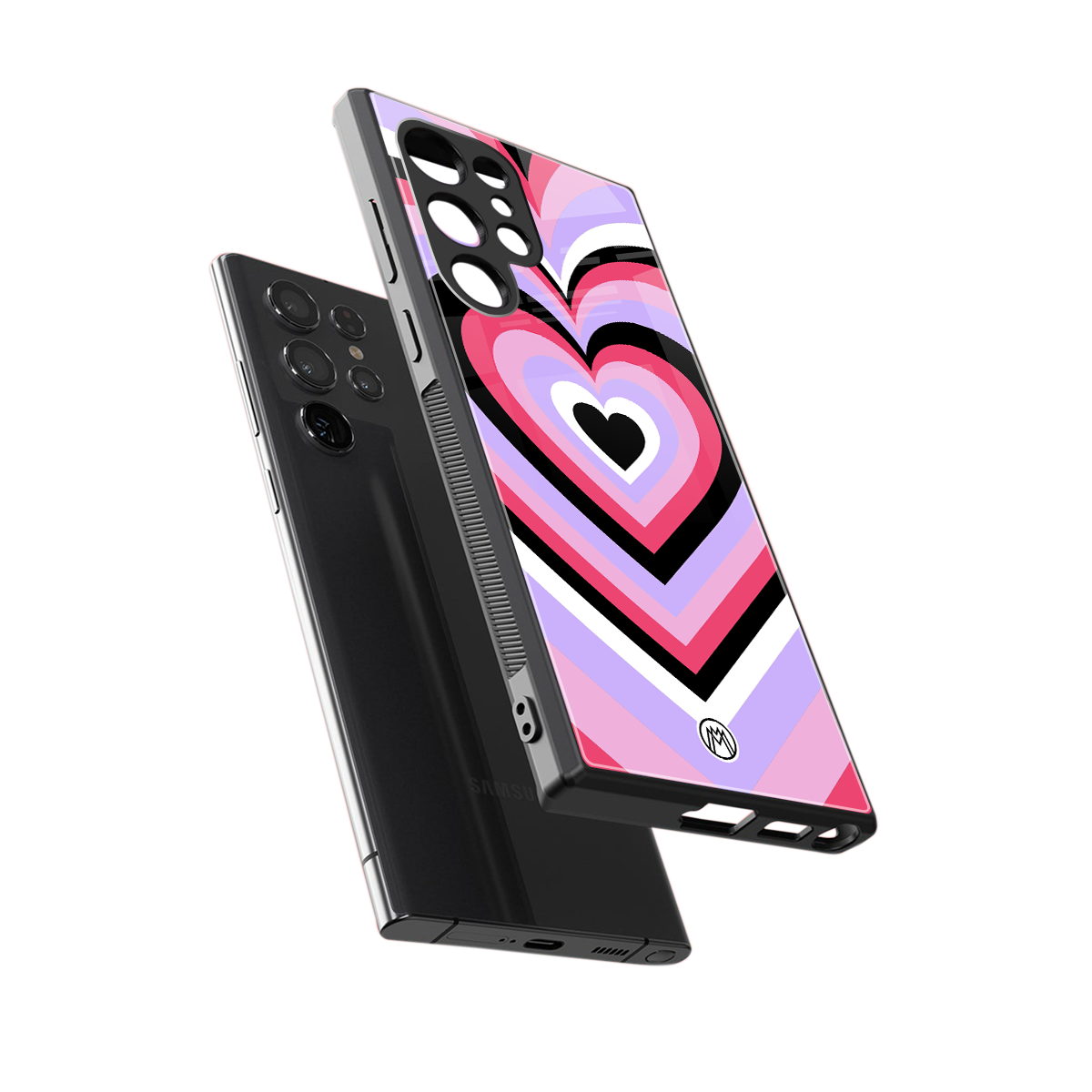 y2k pink hearts bubblegum edition back phone cover | glass case for samsung galaxy s23 ultra