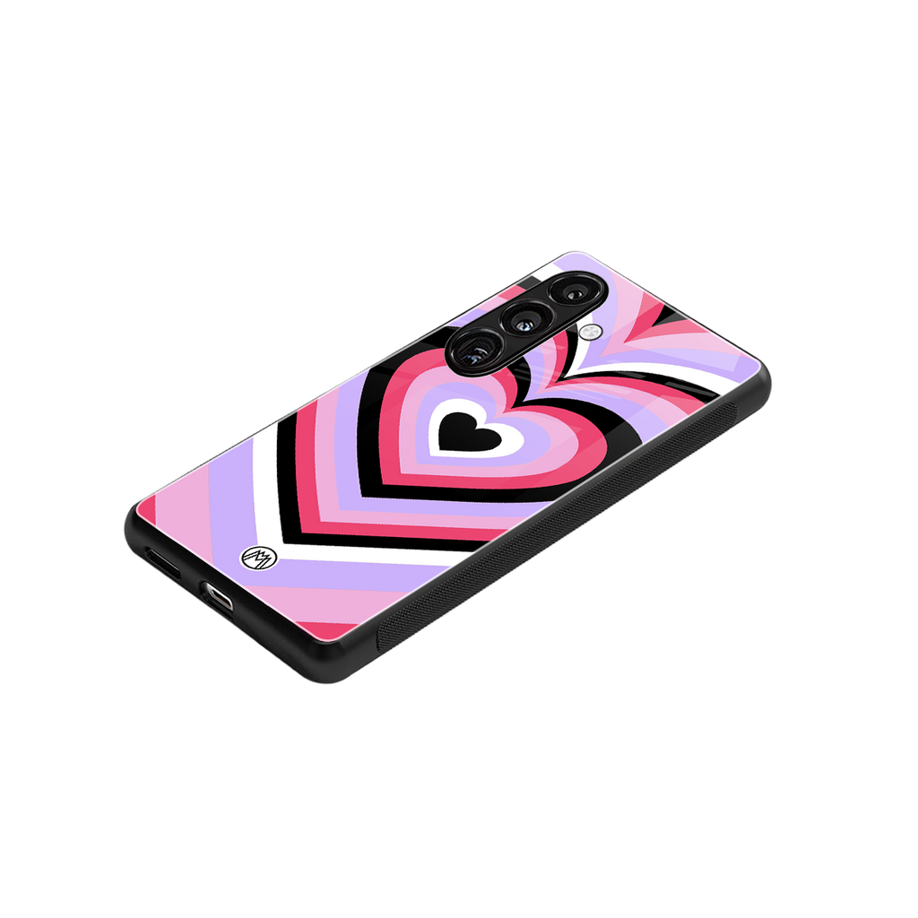 y2k pink hearts bubblegum edition back phone cover | glass case for samsung galaxy s24