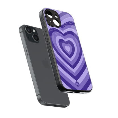 y2k purple hearts aesthetic back phone cover | glass case for iphone 13 mini