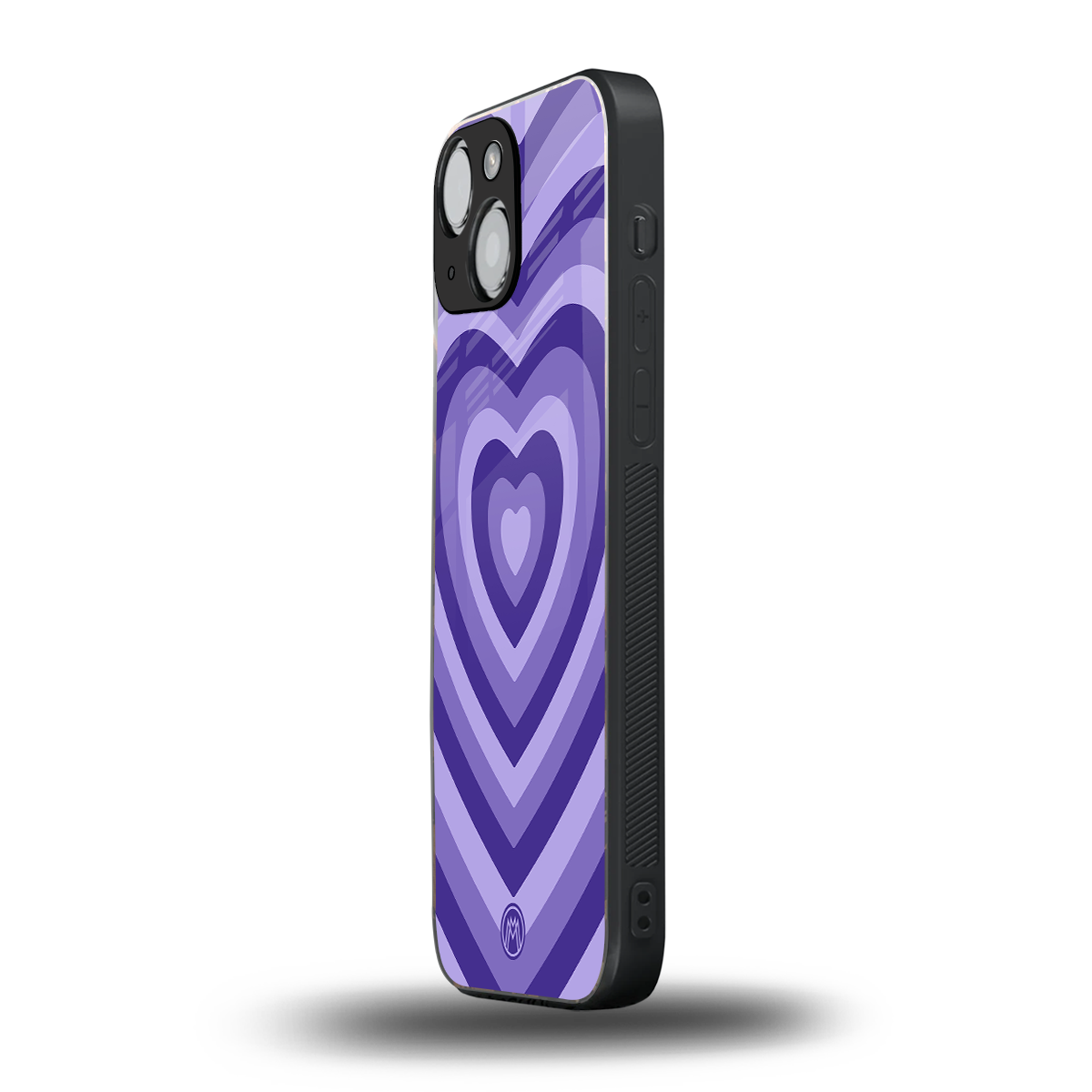 y2k purple hearts aesthetic back phone cover | glass case for iphone 13 mini