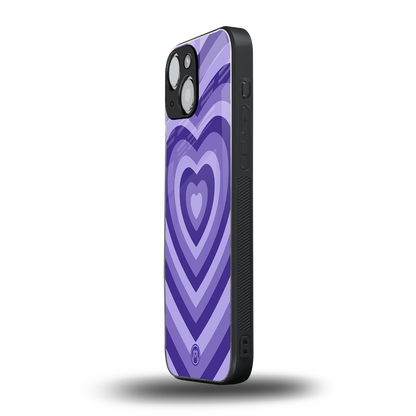 y2k purple hearts aesthetic back phone cover | glass case for iphone 13 mini