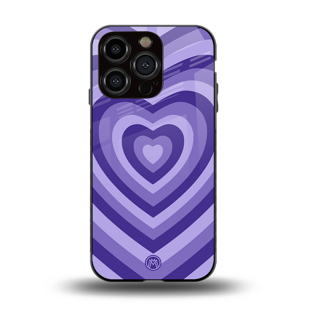 y2k purple hearts aesthetic back phone cover | glass case for iphone 13 pro