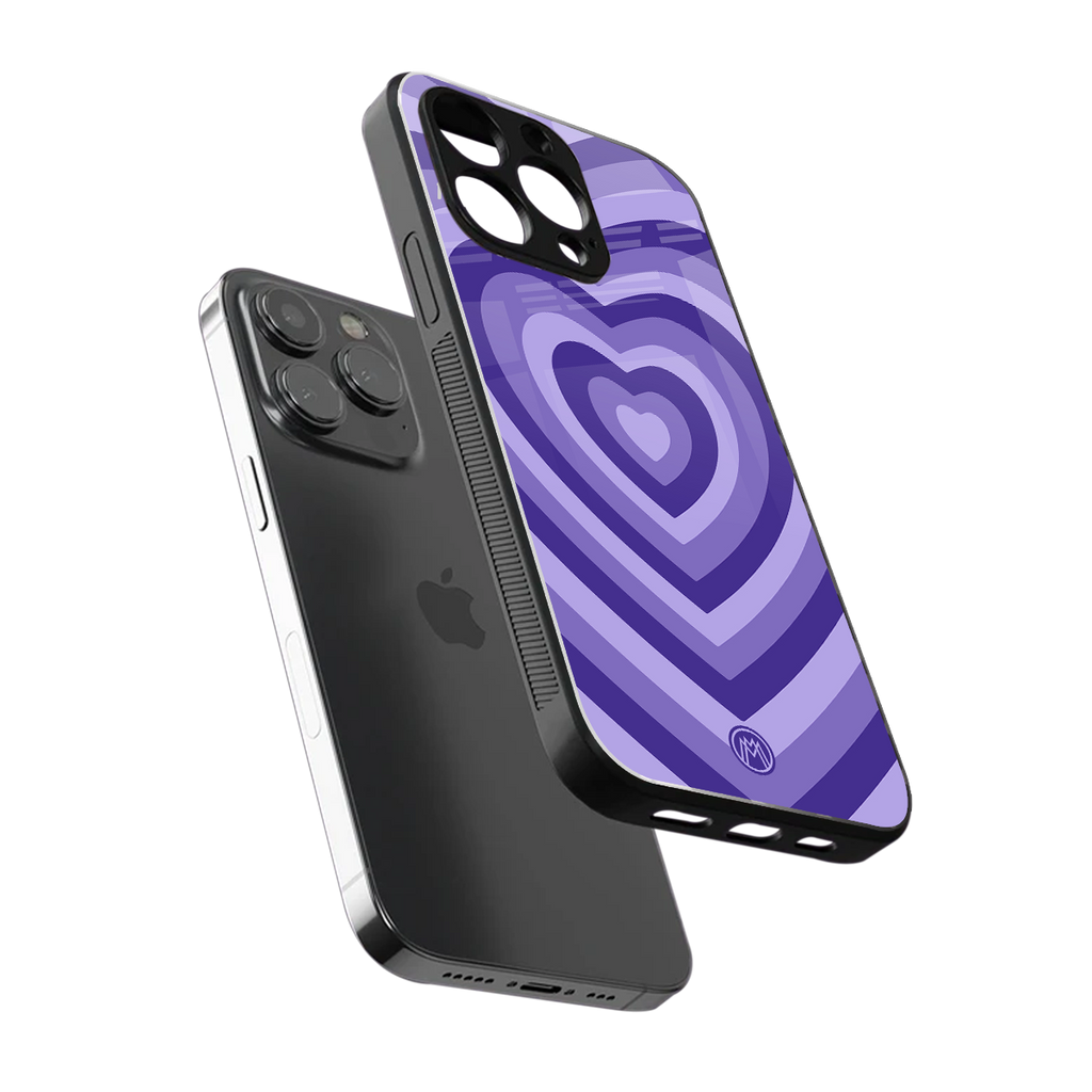y2k purple hearts aesthetic back phone cover | glass case for iphone 13 pro