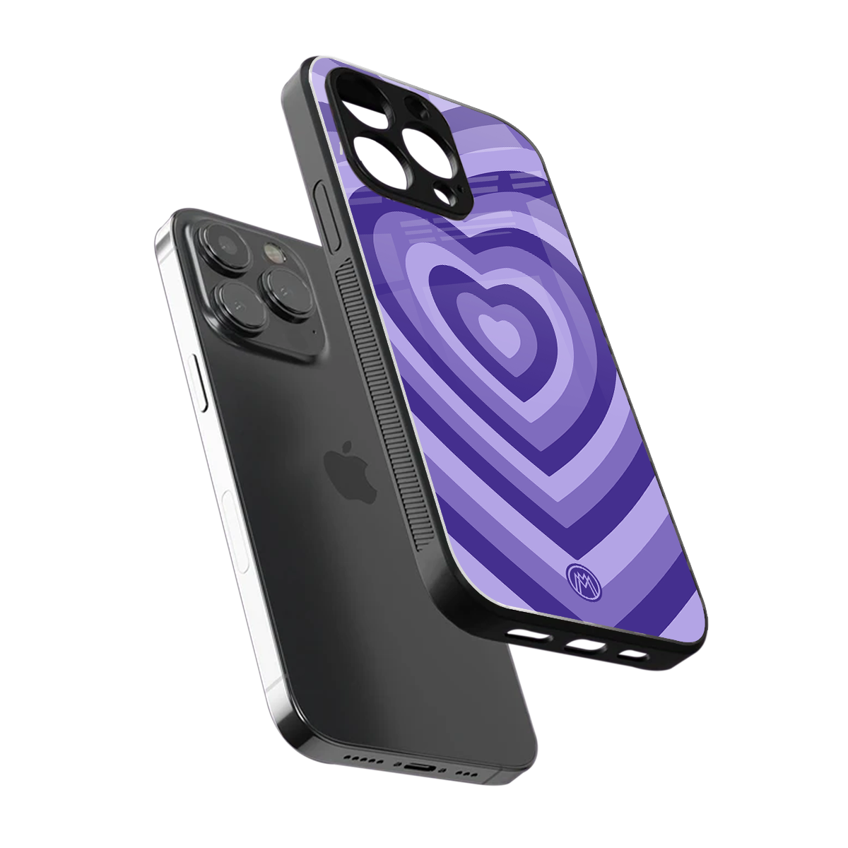 y2k purple hearts aesthetic back phone cover | glass case for iphone 13 pro