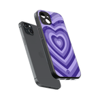 y2k purple hearts aesthetic back phone cover | glass case for iphone 14 plus