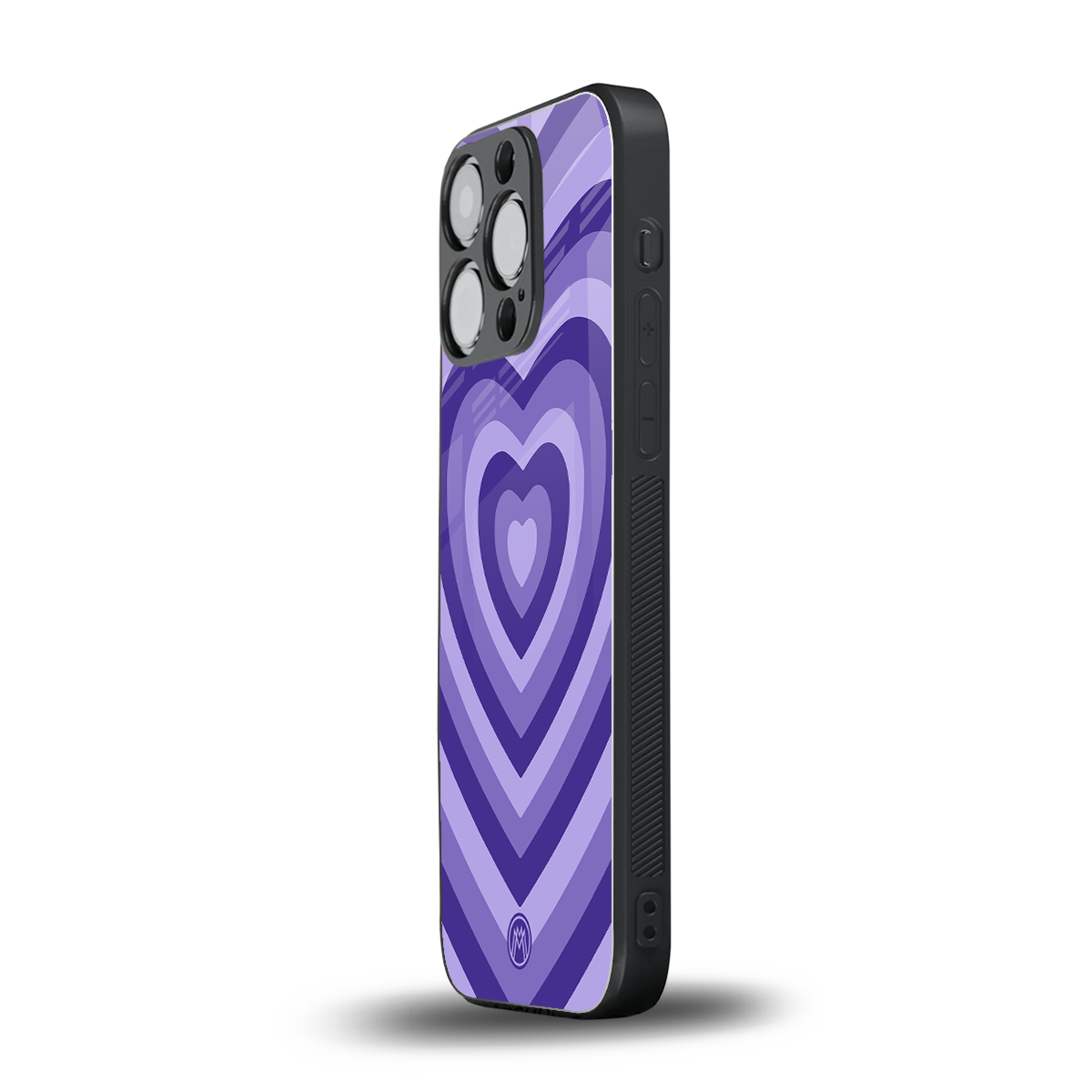 y2k purple hearts aesthetic back phone cover | glass case for iphone 15 pro