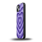 y2k purple hearts aesthetic back phone cover | glass case for iphone 15