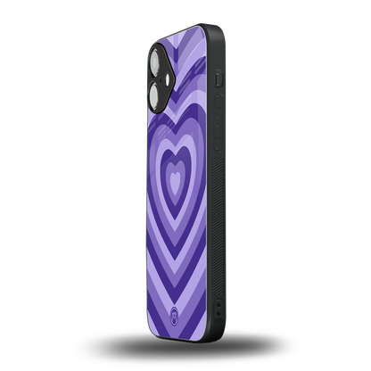 y2k purple hearts aesthetic back phone cover | glass case for iphone 16 plus