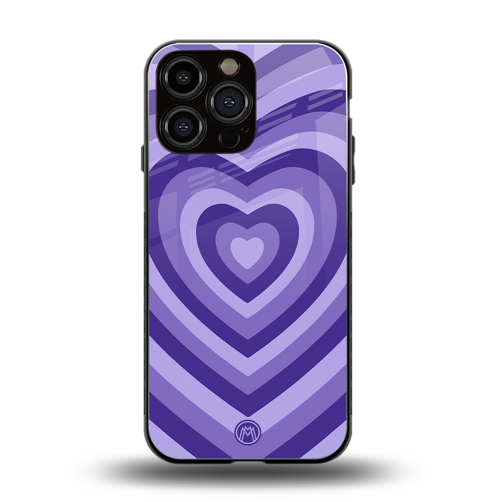 y2k purple hearts aesthetic back phone cover | glass case for iphone 16 pro max