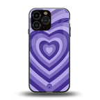 y2k purple hearts aesthetic back phone cover | glass case for iphone 16 pro max
