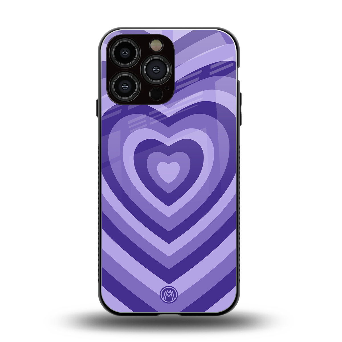 y2k purple hearts aesthetic back phone cover | glass case for iphone 16 pro max