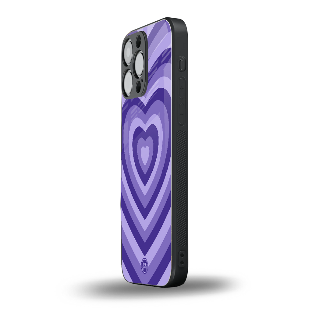 y2k purple hearts aesthetic back phone cover | glass case for iphone 16 pro max