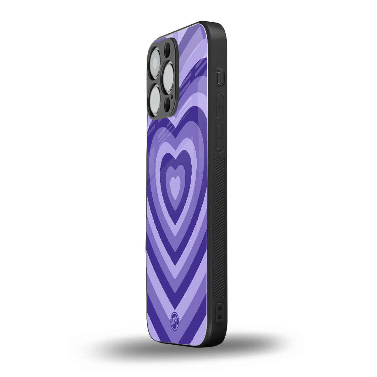 y2k purple hearts aesthetic back phone cover | glass case for iphone 16 pro max