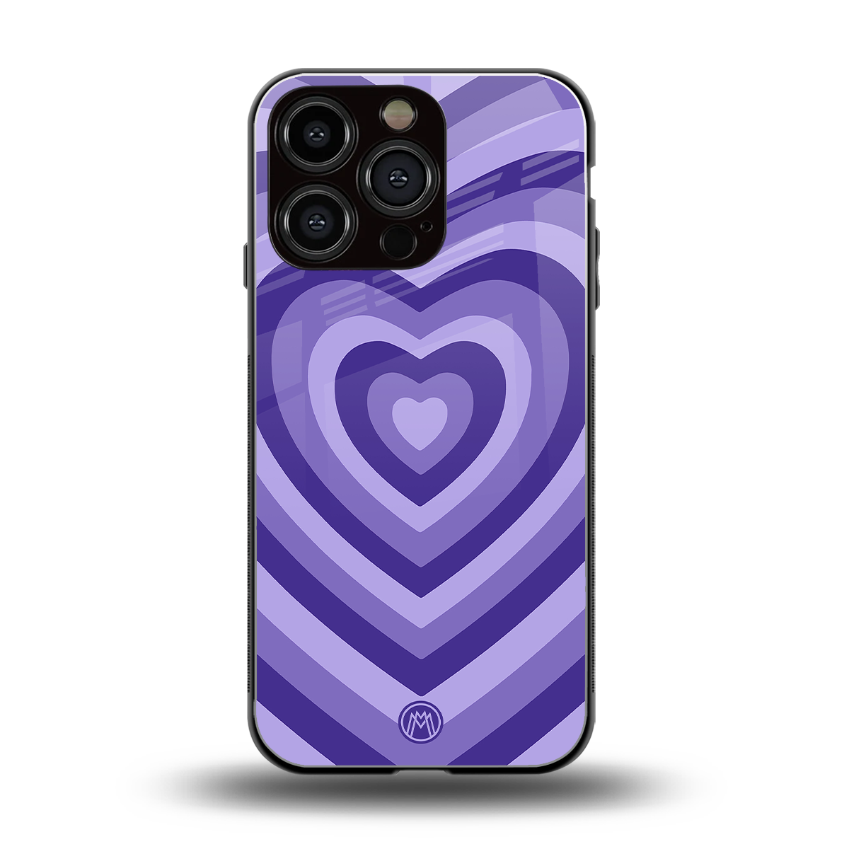 y2k purple hearts aesthetic back phone cover | glass case for iphone 16 pro