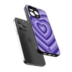 y2k purple hearts aesthetic back phone cover | glass case for iphone 16 pro