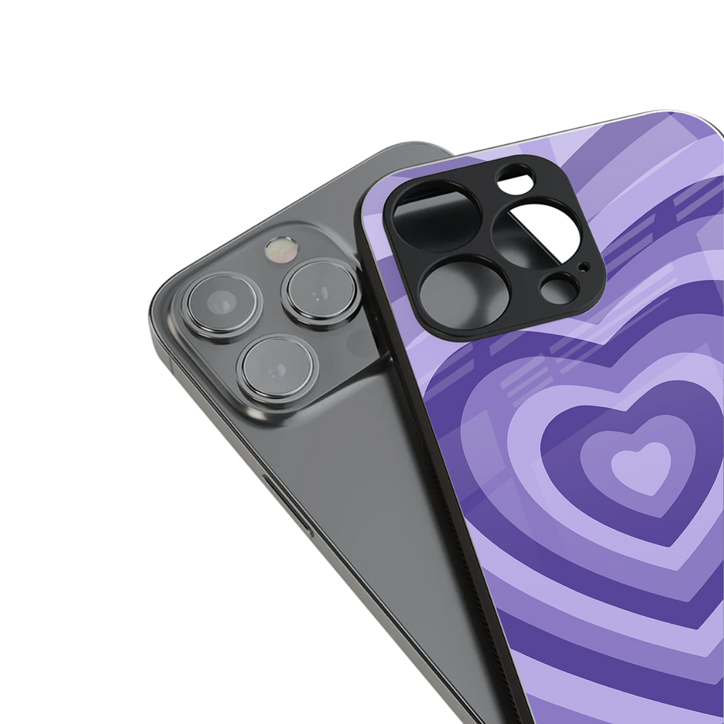 y2k purple hearts aesthetic back phone cover | glass case for iphone 14 plus